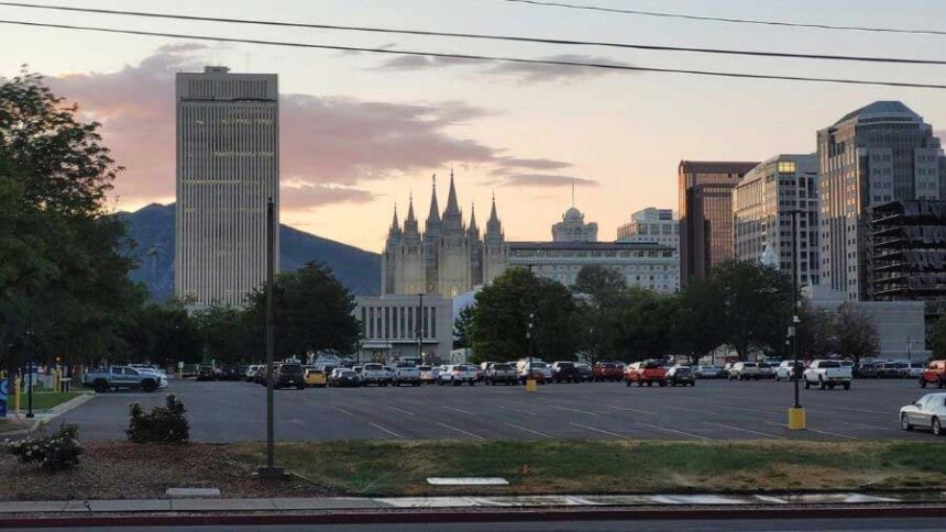 The Salt Lake Temple's west side is seen on Tuesday, June 30, 2026.