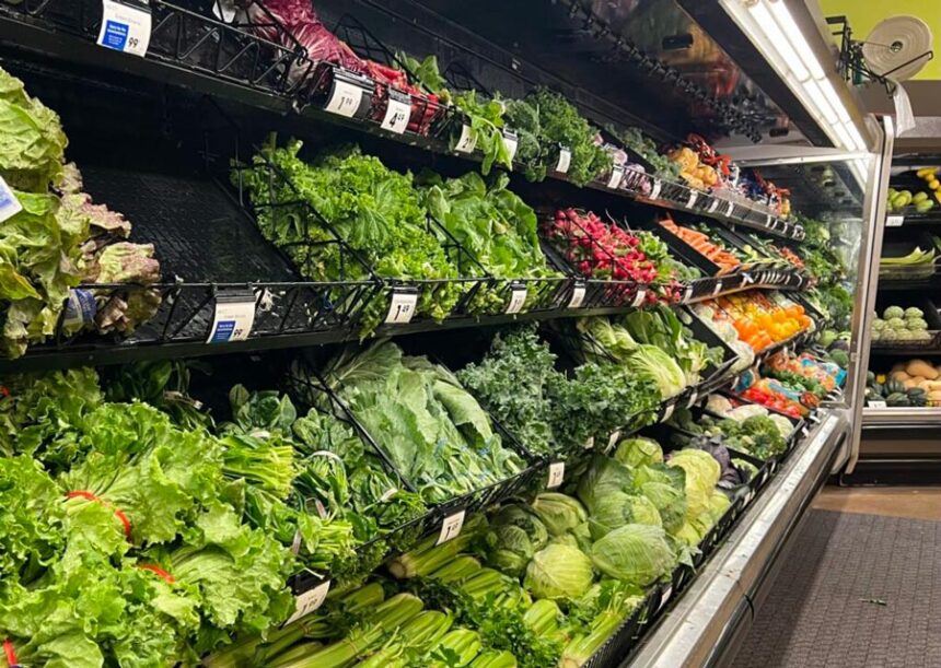 Vegetables and lettuces at a grocery store in Michigan. Michigan health officials say lettuce and salad greens are emerging as likely sources of the nationwide cyclosporiasis outbreak, which has sickened hundreds of people across 31 states. | Jon King, Michigan Advance via Idaho Capital Sun