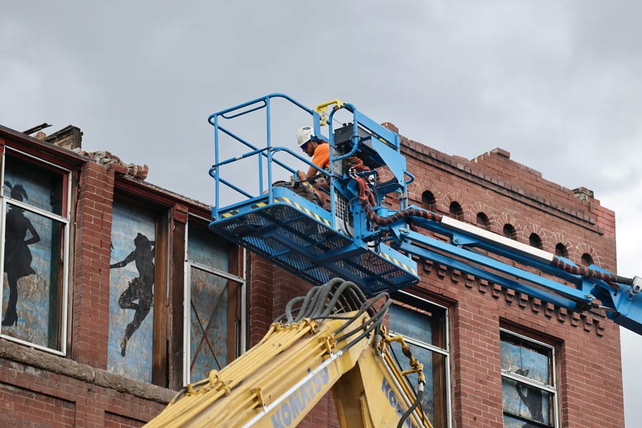 Monarch building demolishing by hand