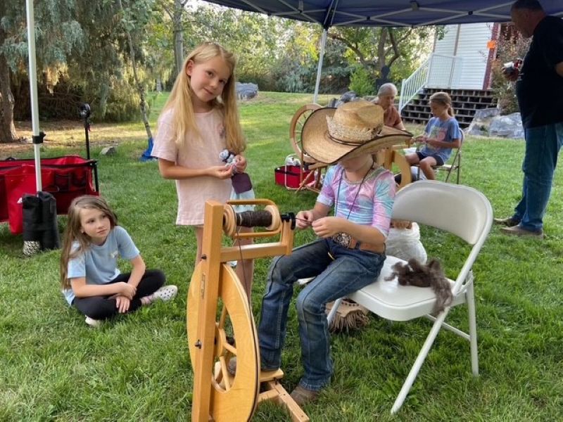 Pioneer Day yarn spinning
