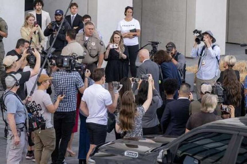 Charlie Kirk's parents, Robert and Kathryn Kirk, arrive at 4th District Courthouse on Monday for day one of Tyler Robinson's preliminary hearing. (Scott G. Winterton, Deseret News)