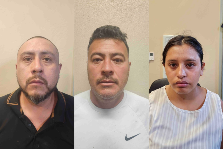 From left to right, Isaias Adan Alcaide, Edgar Jaimes Angeles and Carmen Torres Ore | Courtesy Teton County Sheriff's Office