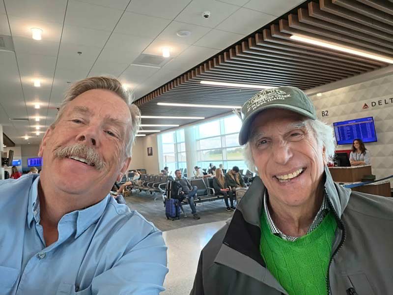 Bryan King with Henry Winkler at the Idaho Falls Regional Airport. | Courtesy Bryan King