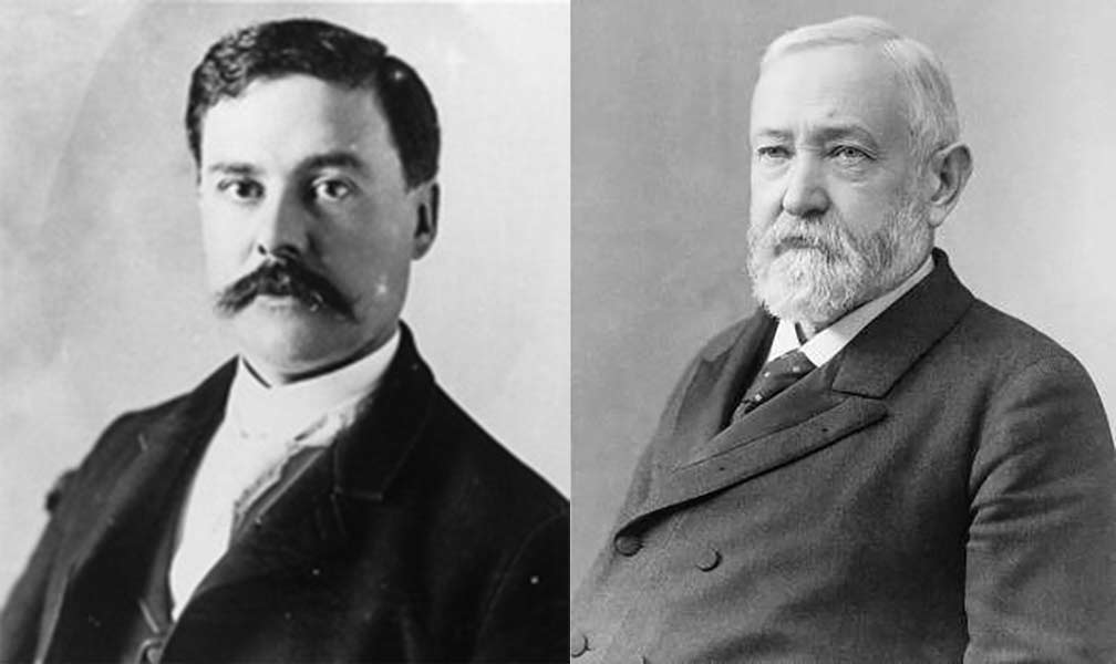 A conversation between Idaho U.S. Senator Fred Dubois, left -- from whom the eastern Idaho community gets its name -- and President Benjamin Harrison led Harrison to sign the bill that made Idaho a state on July 3, 1890. | Courtesy photos