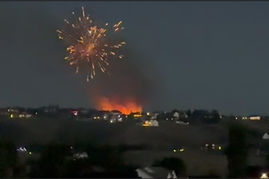 Fire burning near Ammon foothills