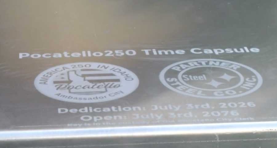 Partner Steel designed, built and donated the steel airtight box that will serve as Pocatello's 2025 time capsule. The company logo has been edged on the outside of the box.