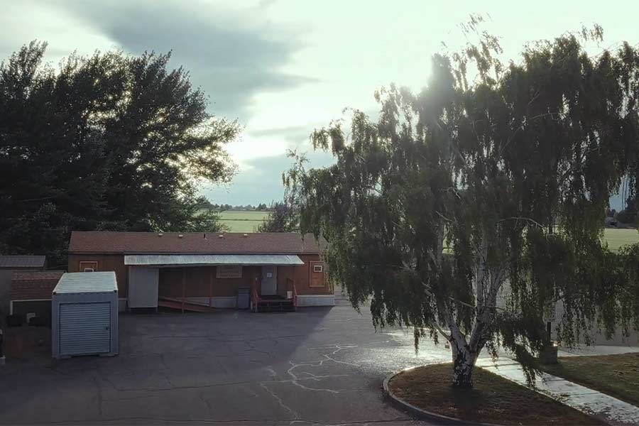 Drone photo of the property occupied by Menan Annis Grant Public Library. | Screenshot from documentary
