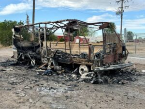 Burned motor home