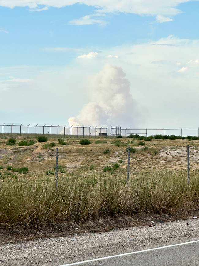 A view of the Maze Fire from the Idaho Falls Regional Airport. | Nate Eaton, EastIdahoNews.com