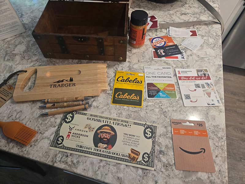 Here's what buried in the treasure chest. | Courtesy Anike Wilder