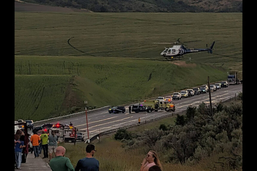 Crash near Ririe on Monday. | Courtesy of Tae Ehlers