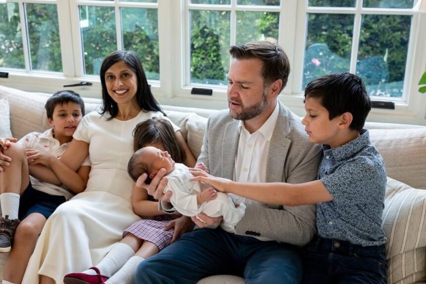 Vance family with new baby