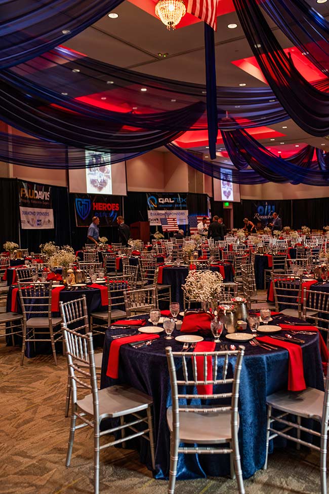 The set up for last year's 9/11 tribute banquet. | Courtesy Travis Snowder