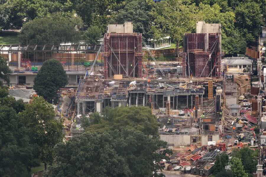 White House Ballroom construction continues Wednesday, Aug. 5, 2026, at the White House in Washington.