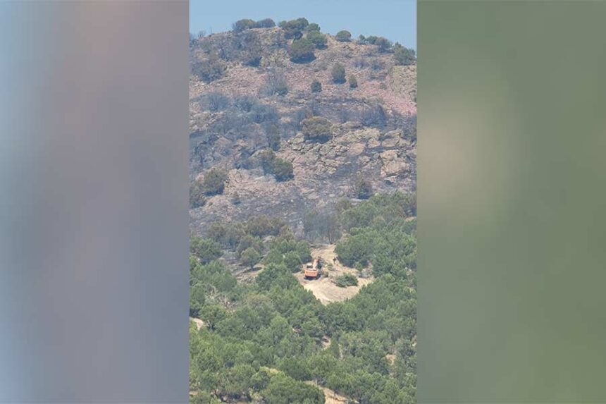 Firefighters continue to battle the 2,149-acre Big Rock Fire near Heise. The 10th day of fire operations resume Sunday. | Courtesy U.S. Wildland Forest Service