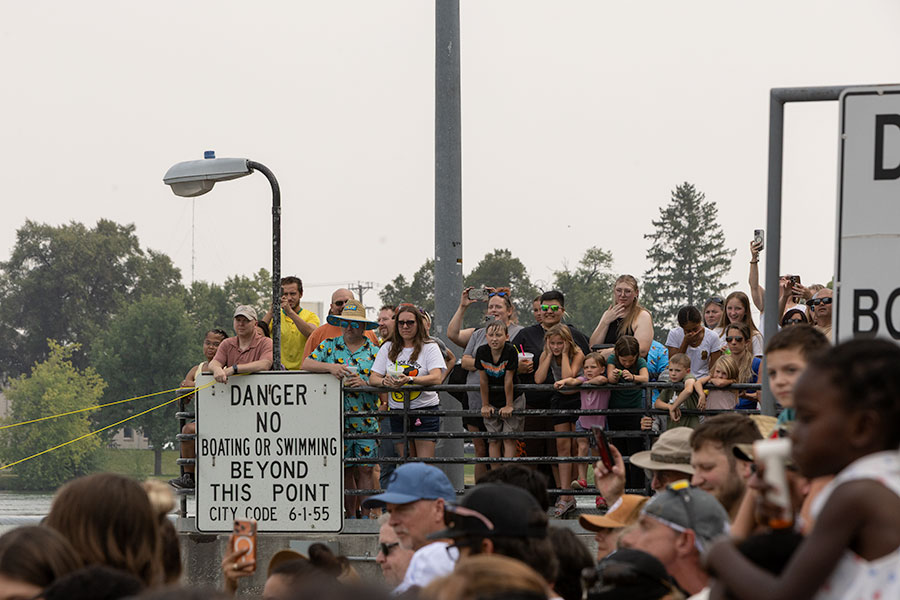 Hundreds of residents gathered at the falls of the Snake River to see which duck was first to win the 35th Duck Race. | Daniel V. Ramirez, EastIdahoNews.com