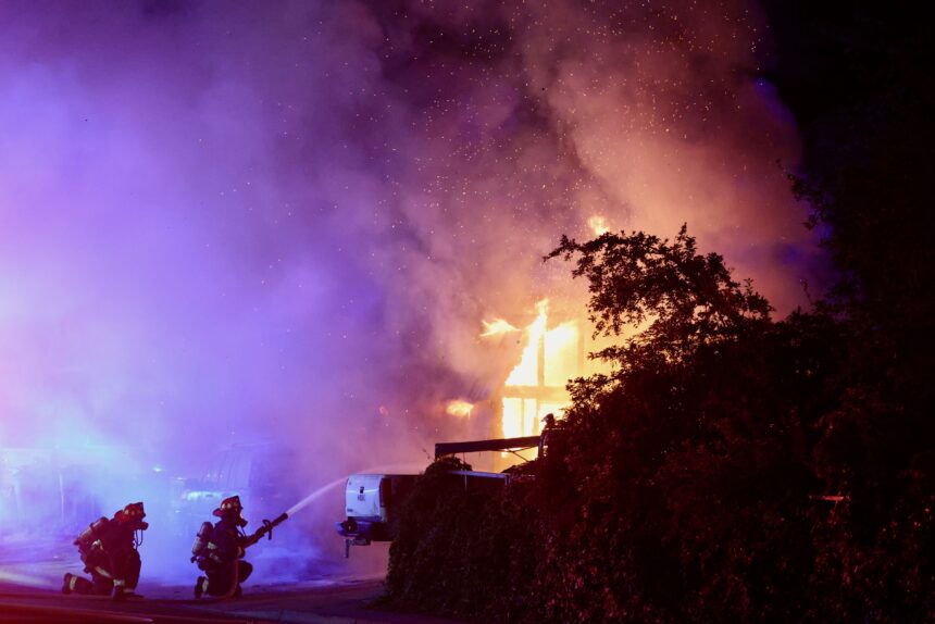 Chubbuck shed fire