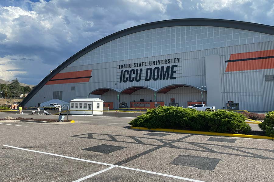 ICCU Dome restriped parking lot
