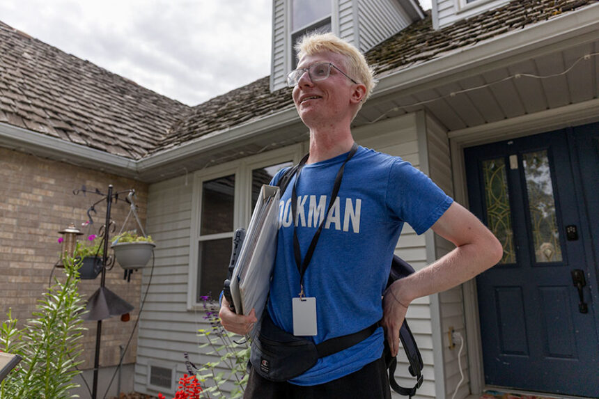 Kert Raudnomm making his rounds going door-to-door selling educational materials from Southwestern Advantage. | Daniel V. Ramirez, EastIdahoNews.com