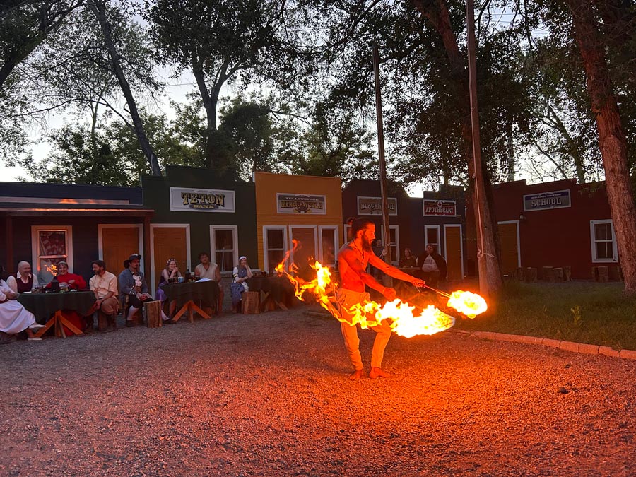 A fire dancer wows attendees of the King's Feast at Thornshire Renaissance Faire of Idaho. The festival opens for their August season this Friday. Emily Miller
