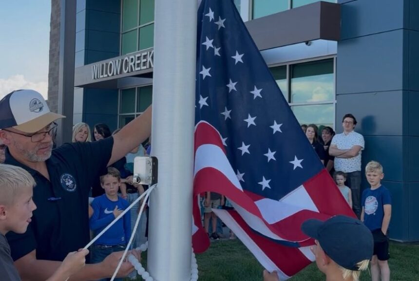Willow Creek flag raising