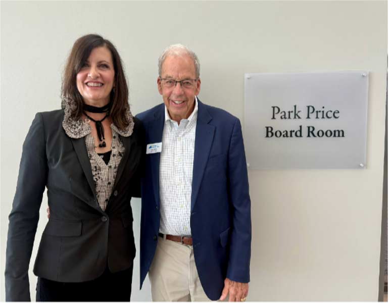 CEI President Lori Barber, left, and Park Price | Courtesy College of Eastern Idaho