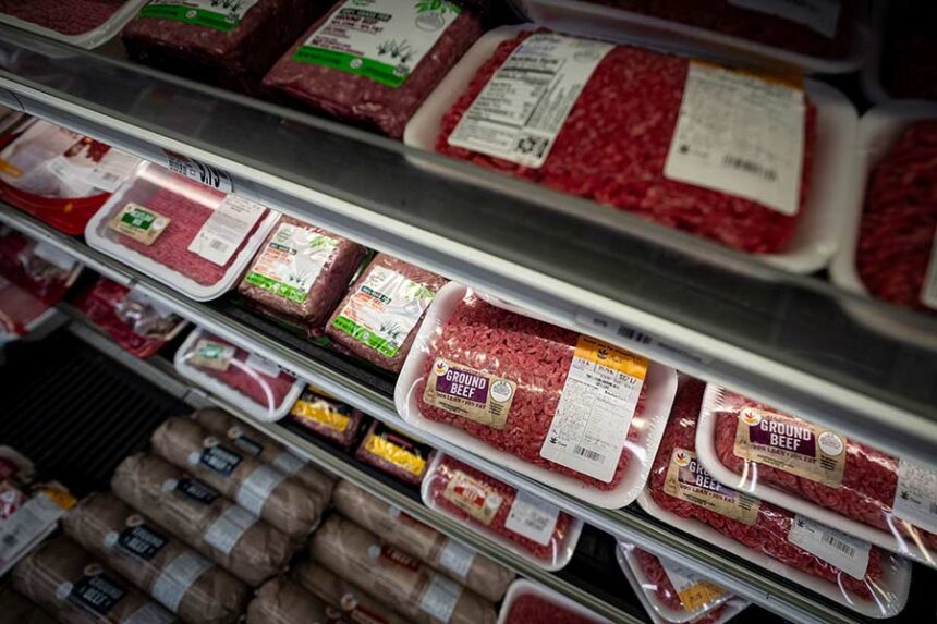 Ground beef is pictured for sale at a grocery store on July 9, in Hyattsville, Maryland. Mandatory Credit: Al Drago/Getty Images/File via CNN Newsource
