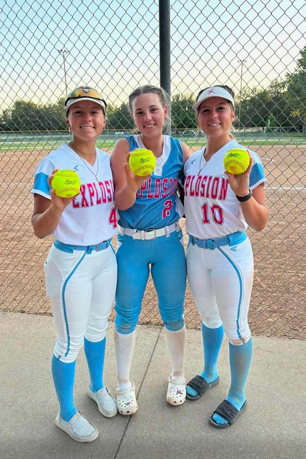 Alix, Erin and Sam Bishop rigby softball