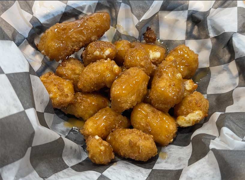 New Airport-Side Grill Is Taking Off With Burgers, Beef-Tallow Fries And One Surprisingly Delicious Appetizer 1 Caramel cheese curds at Crop Dusters Grill. | Rett Nelson, EastIdahoNews.com