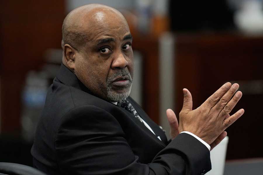 Duane Davis looks on during his trial for the 1996 murder of famed rapper Tupac Shakur, on Tuesday, Aug. 25, 2026, at Clark County District Court in Las Vegas.
