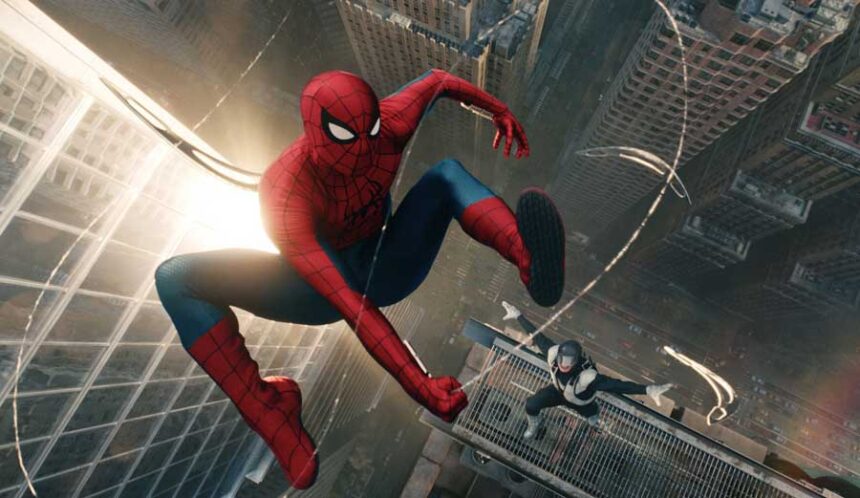 Spider-Man and Boomerang in Columbia Pictures SPIDER-MAN™: BRAND NEW DAY.