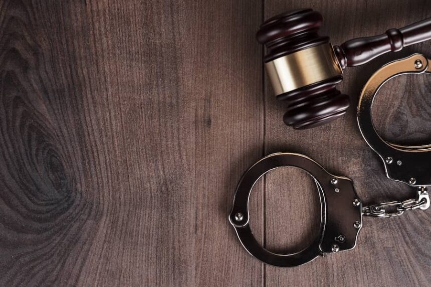 handcuffs and gavel