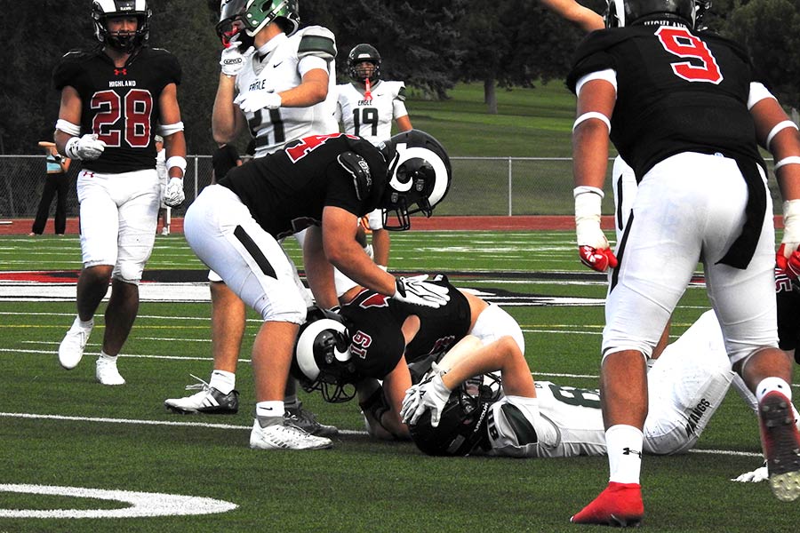 Highland Carter Thurman recovers a fumble