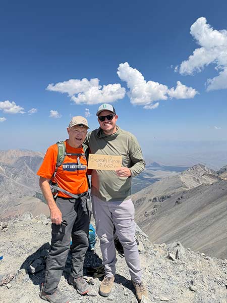 Noel Johnson, left, and Zach Campbell at the top of Mount Borah. | Courtesy Noel Johnson