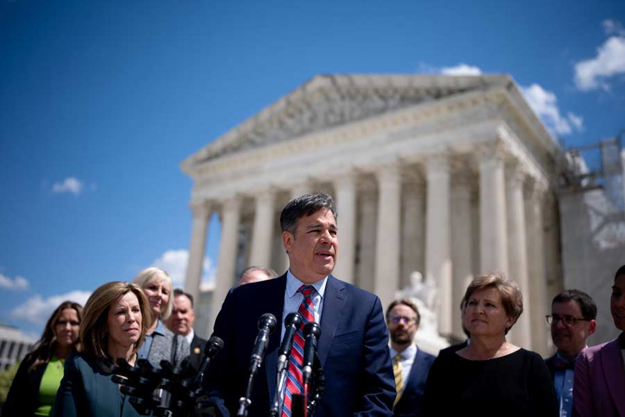 Idaho Attorney General Raúl Labrador speaks at a press conference outside the U.S. Supreme Court on April 24, 2024, in Washington, D.C. (Photo by Andrew Harnik/Getty Images)