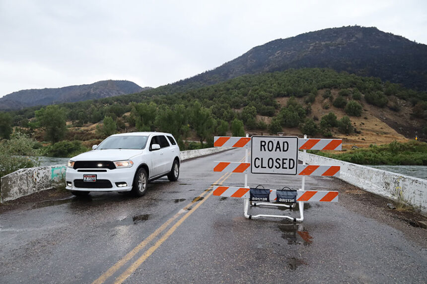 Both directions of the road past the Heise Bridge are closed. | Kaitlyn Hart, EastIdahoNews.com