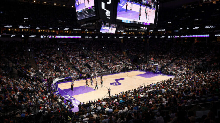 A general view of the Delta Center during the first half of an NBA game between the Utah Jazz and the Memphis Grizzlies in Salt Lake City on Friday, April 10, 2026. 9Photo courtesy of Rio Giancarlo, Deseret News)
