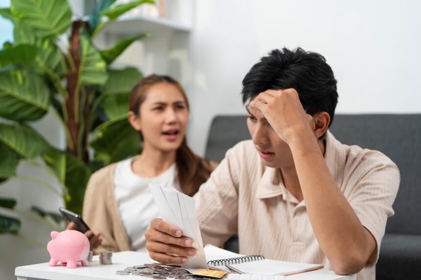 worried couple looking at bills at home 2026 03 25 08 37 06 utc