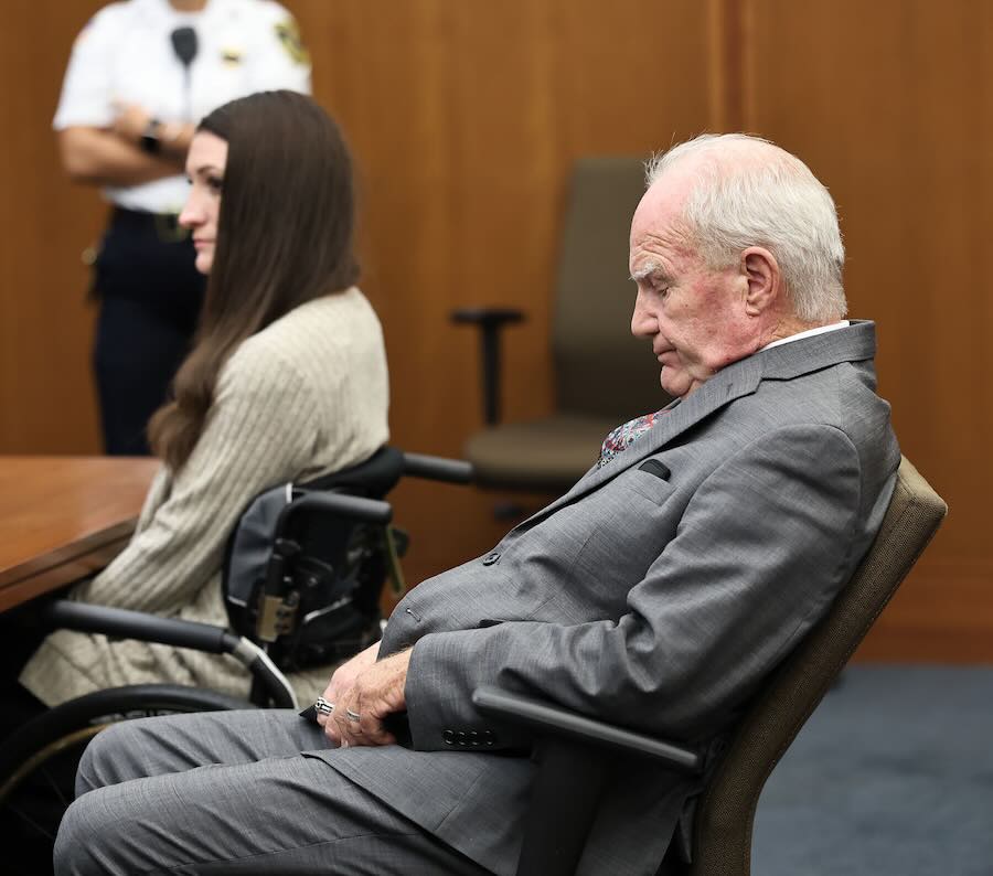 Defense attorney Kevin Reddington reacts to an issue with the jury on Thursday, Sept. 3, 2026, Day 6 of deliberations in Lindsay Clancy's triple-murder trial, at the Plymouth Superior Court in Plymouth, Mass.