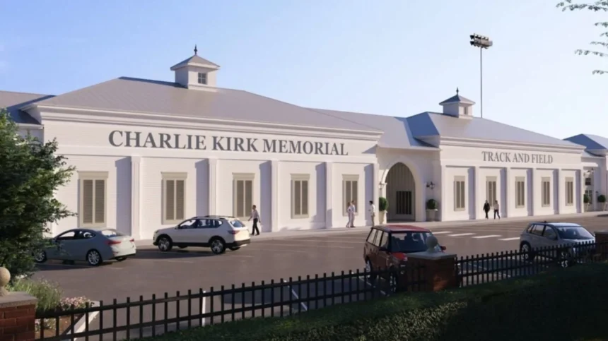 Artist rendering of the Charlie Kirk Memorial Track and Field, a sports field that will be constructed as part of the Logos School’s new 30-acre campus in Moscow, Idaho. | Courtesy Logos School