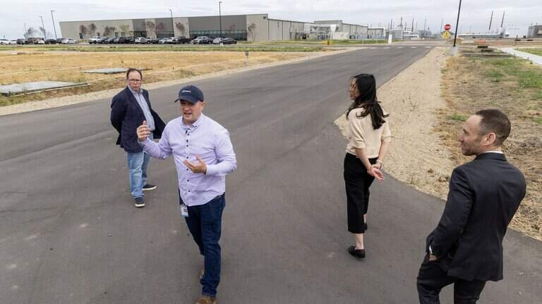 Leading a tour of Meta’s Kuna Data Center, Critical Operations Manager Scott Stillings, head to one of two large buildings that house data and network servers, Thursday, Sept. 3, 2026.