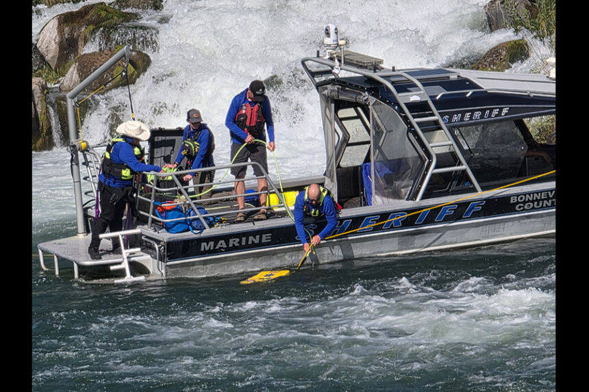 Bonneville County Sheriff's Office Search and Rescue team conducting their search for Teng Go, 88, of Arizona who fell into the Snake River. | Courtesy James Ross