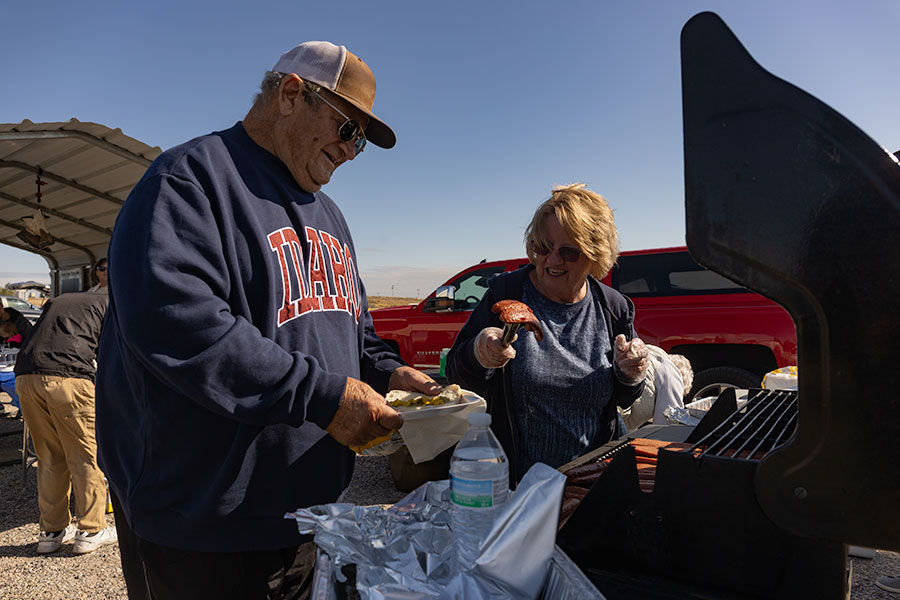 Free hot dogs and water were available to those who came to Saturday's celebration, where Shirlene Tomchak was in charge of cooking. | Daniel V. Ramirez, EastIdahoNews.com