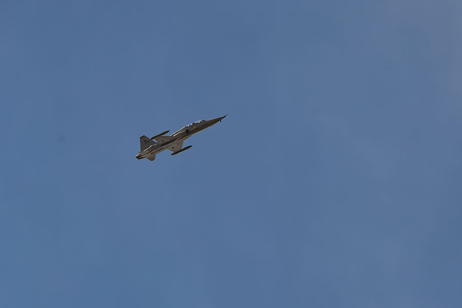 During Saturday's grand opening of the Desert Eagles Club's new flying field, an U.S. Air Force F-5 flew over the celebration. | Daniel V. Ramirez, EastIdahoNews.com