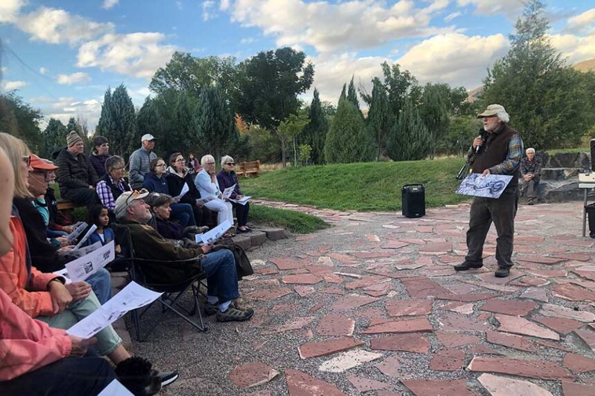 Dr. Charles Peterson with Idaho State University presenting at a 2022 Nature Talk at the Edson Fichter Nature Area in Pocatello.