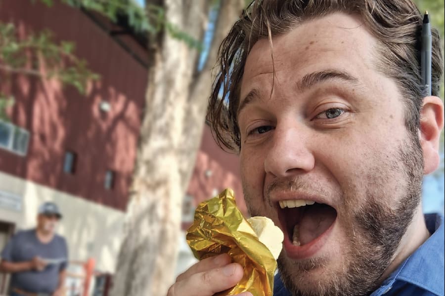 Jesse takes a bite of butter ... or does he?