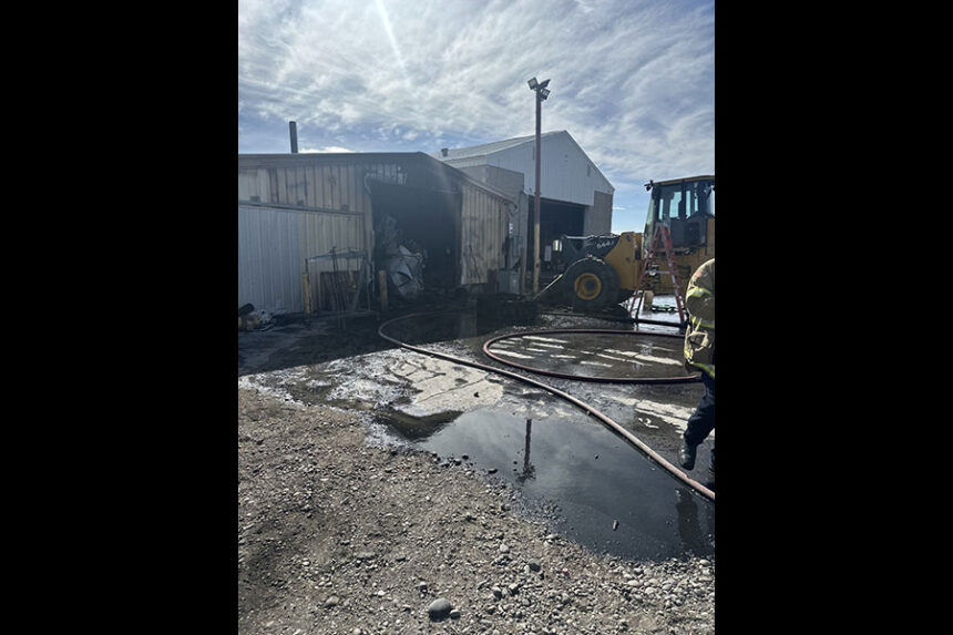 A two-story shop was destoryed Wednesday morning after a fire began inside, causing $100,000 in damages. | Courtesy Idaho Falls Fire Department