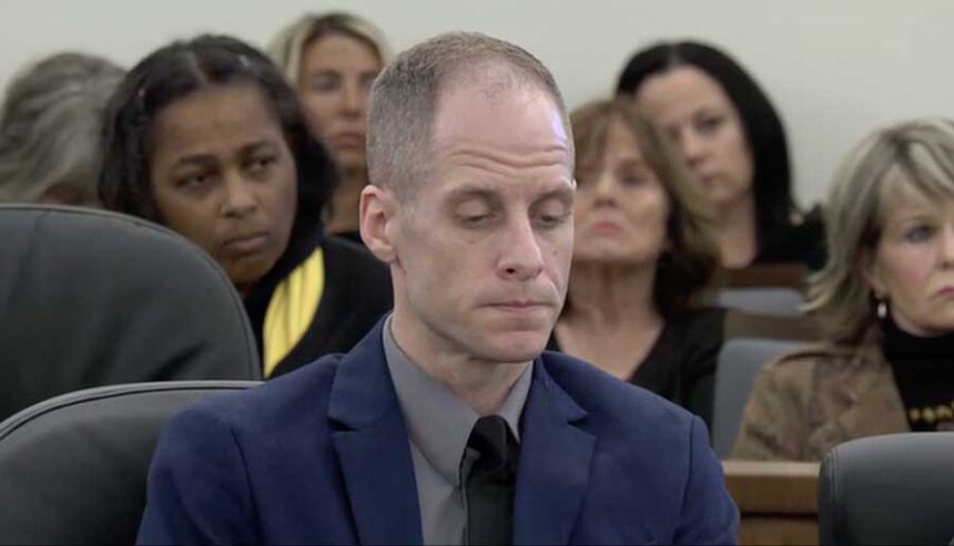 Caleb Flynn listens to testimony during his murder trial on Monday, Sept. 28, 2026, at Miami County Courthouse in Troy, Ohio.