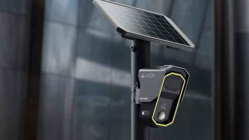 This “outpost” style of camera by Arizona weapons and technology company Axon is what Meridian police are using to scan traffic and pull license-plate data in different locations in the city.