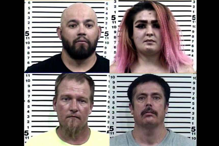 From top left to right, Cesar Giovanni Espinoza-Patino and Haileigh Jo Mcomber. From bottom left to right, Joshua Larry Nelson and Rocky Piccollo. | Courtesy Bonneville County Prosecuting Attorney's Office